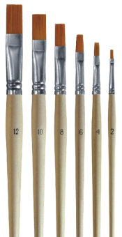 Кисть Альбатрос серии "Школьник", синтетика, плоская №14, короткая ручка