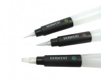 Набор кистей Derwent "Waterbrush" №1, 2 и 3 (3 шт., с резервуаром)