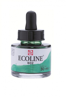 Акварель жидкая Ecoline банка 30 мл №602 Deep green (Зеленый насыщенный)