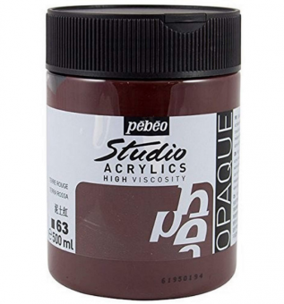 Краска акриловая Pebeo Studio Acrylics, 500 мл, цвет красная земля