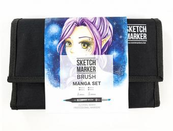 Набор маркеров Sketchmarker Brush Manga (24 шт. + сумка-органайзер)