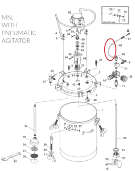 Iwata 04018100 Воздушный шланг красконагнетательного бака PET 10MN / 30MN / 50MN