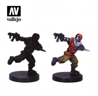 72307 Набор красок Vallejo Cyberpunk Red Combat Zone (5 Game Color + 3 Model Color + Figure)