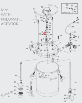 Iwata 04017470 Гайка шестигранная красконагнетательного бака PET 10MN / 30MN / 50MN