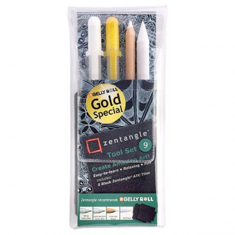 Набор Sakura Zentangle 9 предм.: гелевые ручки, карандаш, растушевка, бумага