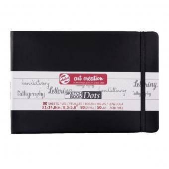 Royal Talens Блокнот для зарисовок Art Creation, 80г/кв. м, 21*29,7 см, 80 листов в точку, обложка черная