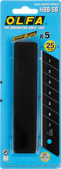 OLFA OL-HBB-5B Лезвия сегментированные Excel Black 25 мм, 5 шт.