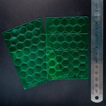 MiniWarPaint Трафарет окрасочный шестиугольники, размер L, 7 мм