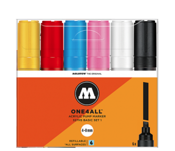 Набор маркеров Molotow ONE4ALL 327HS Basic Set-1 (4-8 мм / 6 шт.)