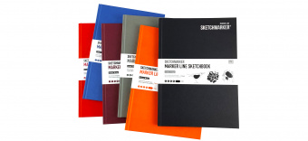 Sketchmarker Скетчбук Marker Line, 160 г/кв. м, 176х250 мм, 44 листа, твердая обложка, цвет синий