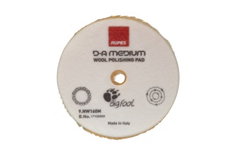 Rupes 9.NW160M Диск полировальный из натуральной овчины, 160 мм, липучка (Velcro), желтый