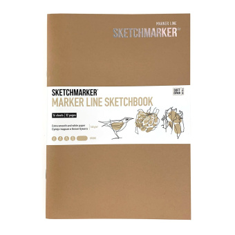 Sketchmarker Скетчбук Marker Line, 160 г/кв. м, 176 x 250 мм, 16 листов, мягкая обложка, цв. коричневый