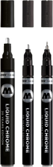 Набор маркеров Molotow Liquid Chrome, 3 шт. (1 мм, 2 мм, 4 мм)
