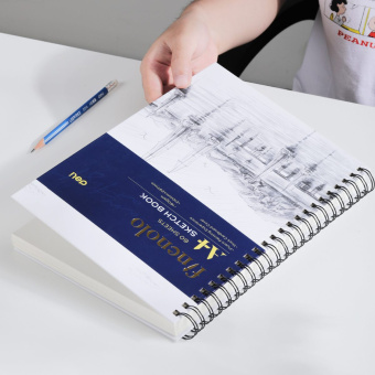 Finenolo Альбом для графики 160г/м2 A4 60 л, спираль по длинной стороне, твердая обложка