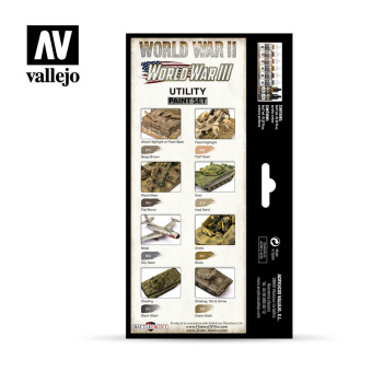 70201 Vallejo Набор красок Model Color Set – Utility Paint Set WWII & WWIII (8 цветов)