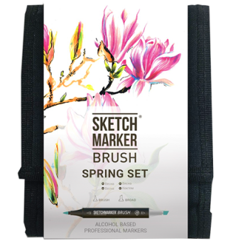 Набор маркеров Sketchmarker Spring Flowers (12 шт. + альбом-склейка А4)