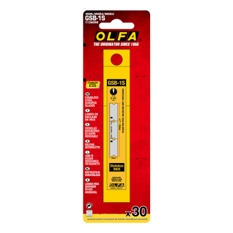OLFA OL-GSB-1S Лезвие прямое для скребков 120 мм (арт. OL-GSR-1/3B, OL-GSR-2), 30 шт.