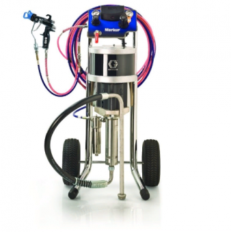 Graco Установка безвоздушного распыления (насос) Merkur 48:1 на колесной тележке в комплекте: всасывающий патрубок с фильтром грубой очистки; блок фильтрации материала на выходе из насоса