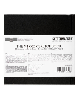 Sketchmarker Pushkinskiy Скетчбук The Mirror 16,3х16,3 см, 50 л, 220 г, твердая обложка, цв. черный