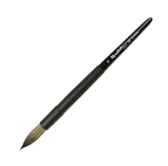 Кисть Roubloff серии Aqua black round №12, синтетика, имитация белки, круглая, короткая ручка