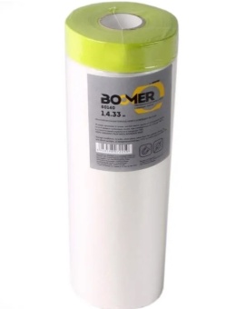 Boomer Маскирующая пленка HDPE с клеящей лентой, термостойкость до +100°С, 1,4 x 33 м