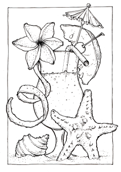 Sketchmarker Книга-раскраска на акварельной бумаге SEA