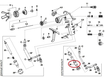 Соединительный элемент JIC 1/2" для краскопульта Iwata MSGS-200