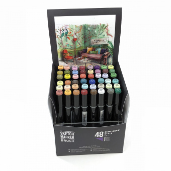 Набор маркеров Sketchmarker Brush Chinoiserie Style (48 шт. в пластиковом кейсе)