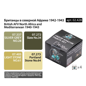 Набор спиртовых красок Jim Scale 02.428 “Британцы в Северной Африке 1942-43”