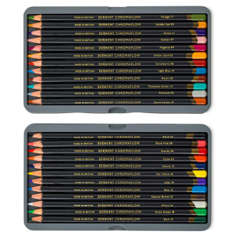 Derwent Набор цветных карандашей Chromaflow 24 шт. в металлическом пенале