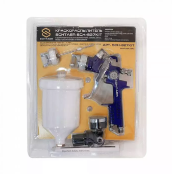 Краскопульт Schtaer SCH-827 в блистере, с соплами 1,4 и 2,0 мм в комплекте