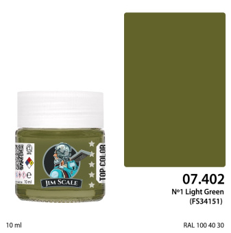 Краска спиртовая Jim Scale, цвет Nº1 Light Green (FS34151), 10 мл