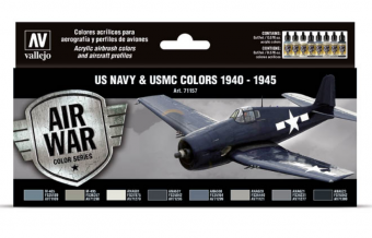 71157 Набор красок Vallejo US Navy & USMC colors 1940-1945 (8 цветов)