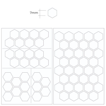 MiniWarPaint Маска окрасочная шестиугольники, размер L, 7 мм