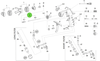 Ремкомплект игла+дюза для краскопульта Iwata MSGS-200