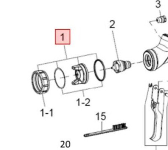 Воздушная головка WBXJ для краскопульта Iwata Kiwami4-WBX