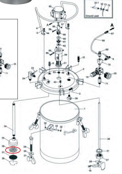 Iwata 04016270 Основа фильтра красконагнетательного бака PET 10N / 10MN