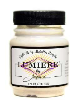 Нерастекающаяся металлическая краска по тканям Jacquard Lumiere красная светлая 67 мл