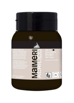 Краска акриловая Maimeri Acrilico Mars Black (Марс черный), 500 мл