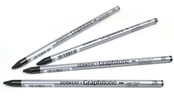 Derwent Карандаш чернографитный водорастворимый Graphitone 6B без деревянного корпуса