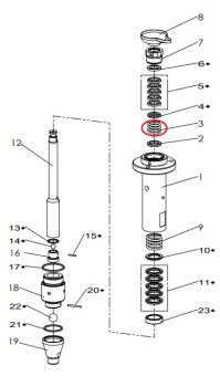 Iwata 04938370 Верхняя пружина насоса M433N / A433N