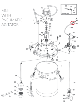 Iwata 03014470 Быстросъемное соединение красконагнетательного бака PET 10MN / 30MN / 50MN