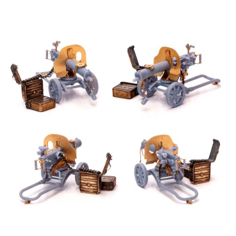 MiniWarPaint Пулемет Максима с патронными коробками и лентами, 1/35