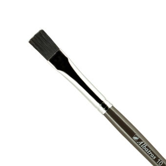 Кисть Альбатрос серии Художник, черная щетина, плоская №10, длинная ручка