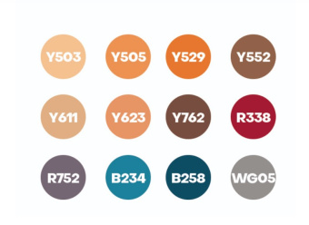 Набор спиртовых двусторонних Sketch маркеров Fat&Skinny OLD TOWN, 12 шт.