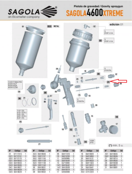 Комплект пружин для краскораспылителя Sagola 4600