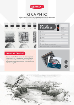 Derwent Набор графических материалов Watersoluble Graphitone, 8 предметов в блистере