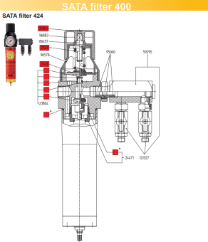 SATA 121327 Шаровой выпускной кран G1/4a для фильтров серии 400
