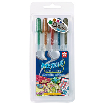 Набор гелевых ручек Sakura Gelly Roll Metallic 5 цветов (темные) в блистере