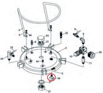 Iwata 94016310 Направляющая потока воздуха красконагнетательного бака серии PET